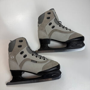 CCM 50 Sale & Pelletier Figure Skating Gray Black Ice Skates Women Size 10